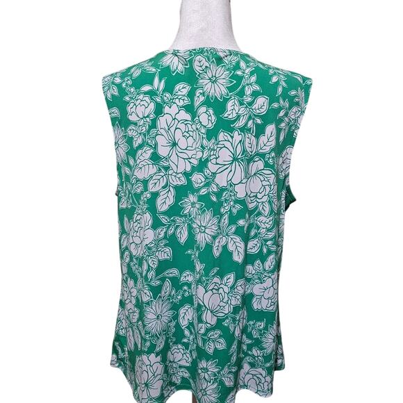 GEORGE Stretch Floral Sleeveless Blouse Crow Neck Size XL Casual Cottagecore - Picture 5 of 8